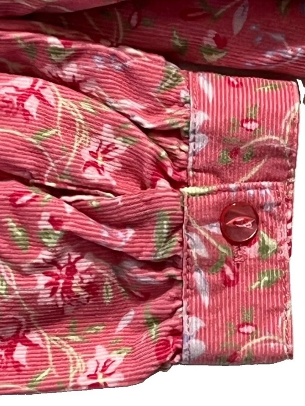 Laura Ashley Collared Pink Girls, Long Sleeve Floral Dress, 3T, Vintage
